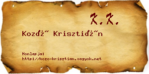 Kozó Krisztián névjegykártya
