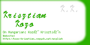 krisztian kozo business card